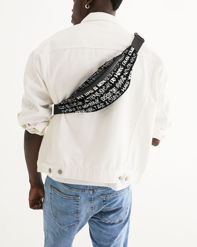 Empowering White Graffiti Crossbody Sling Bag - Punk Majesty Streetwear