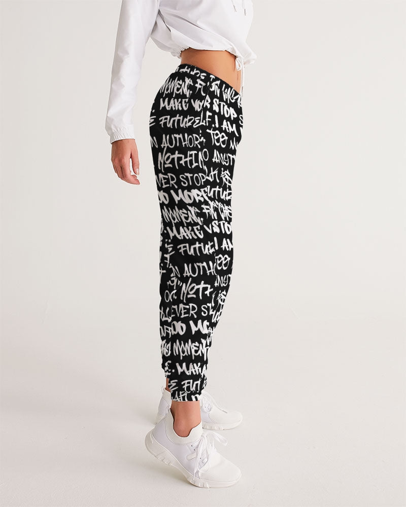Womens Joggers, Black and white graffiti