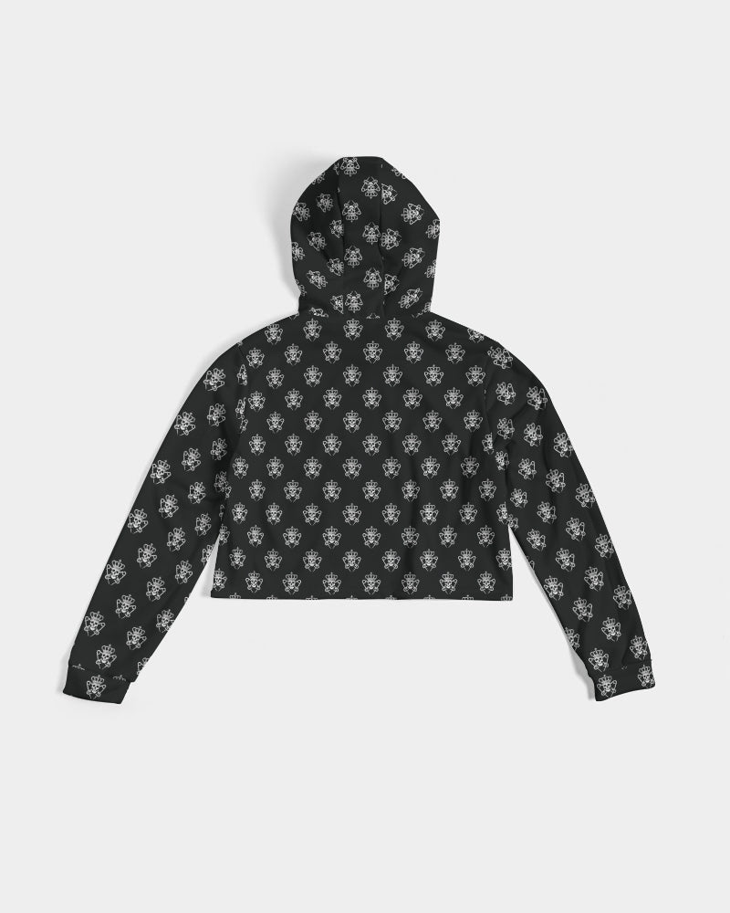 Logo Pattern Crop Hoodie