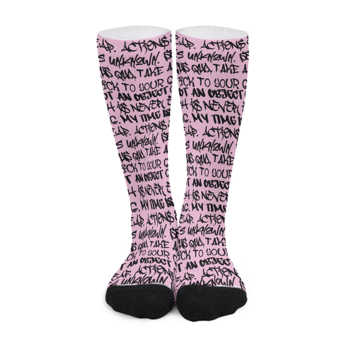 PM Graffiti Unisex Long Socks, Pink - Punk Majesty Streetwear