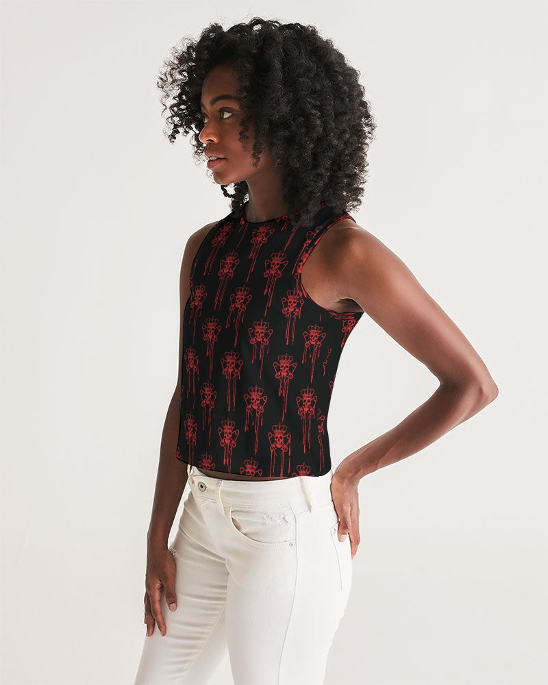 Punk Majesty Red Logo Drip Women's Cropped Tank - Punk Majesty Streetwear