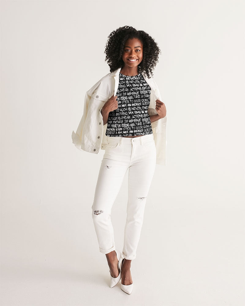 Empowering Graffiti Women's Cropped Tank - Punk Majesty Streetwear