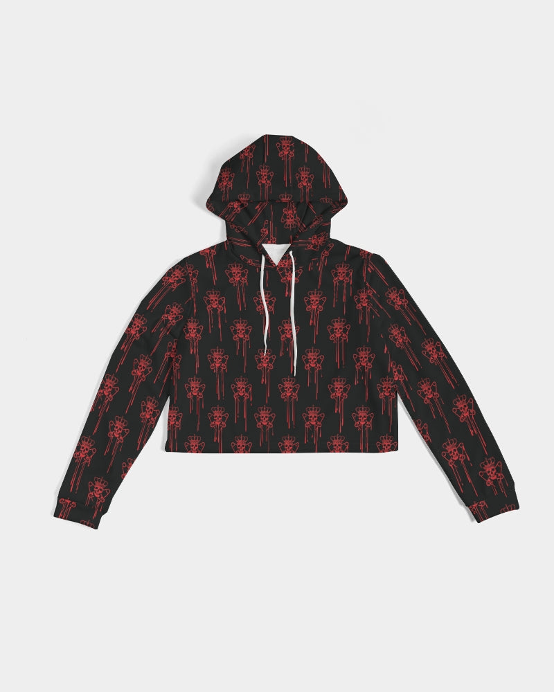 Punk Majesty Red Logo Drip Women's Cropped Hoodie - Punk Majesty Streetwear