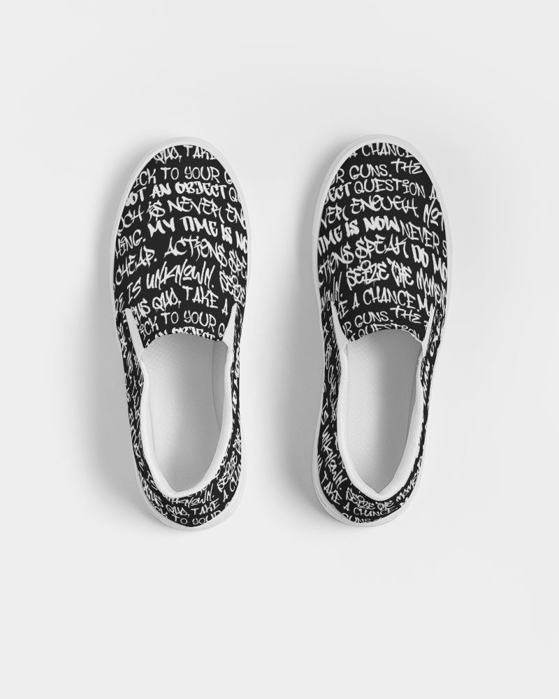 Empowering Graffiti Men's Slip-On Canvas Shoe - Punk Majesty Streetwear