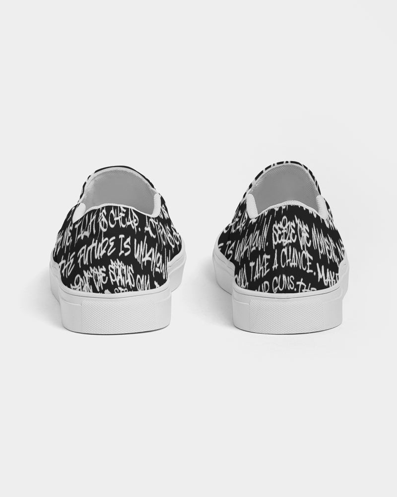Empowering Graffiti Women's Slip-On Canvas Shoe - Punk Majesty Streetwear