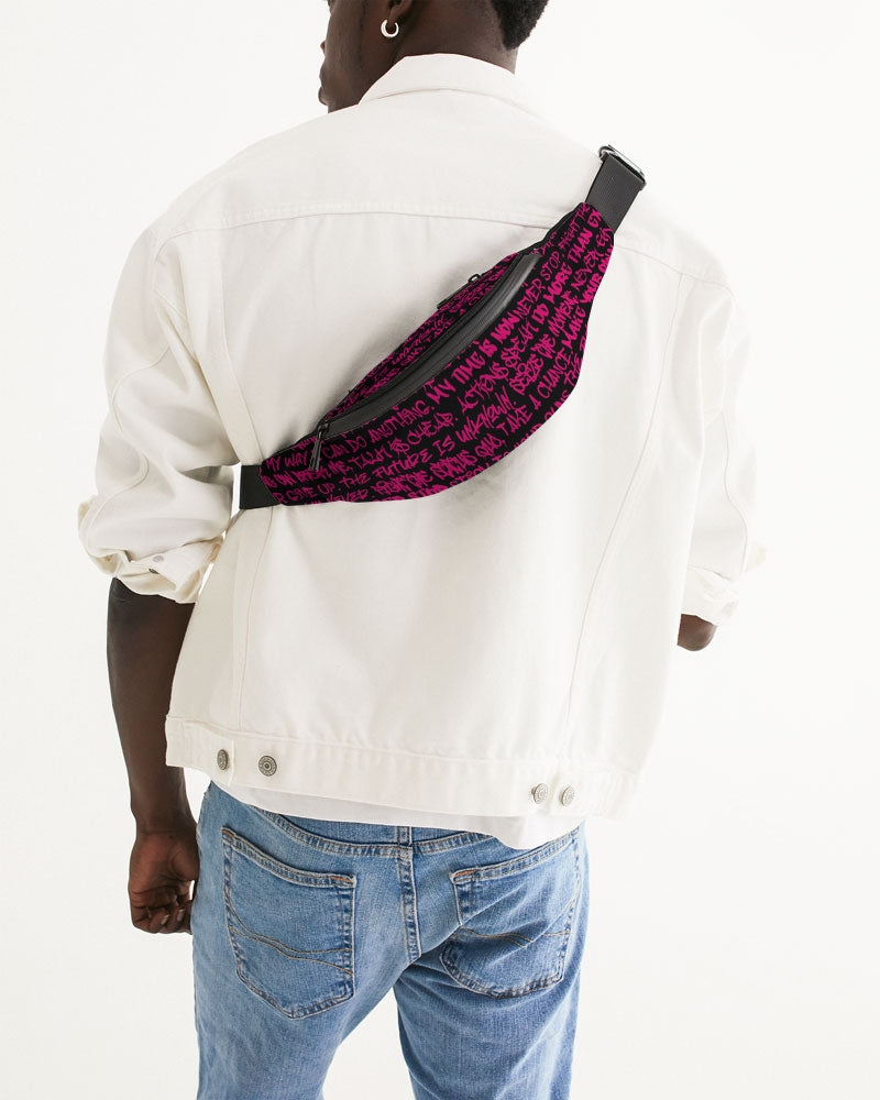 Empowering Pink Graffiti Crossbody Sling Bag - Punk Majesty Streetwear