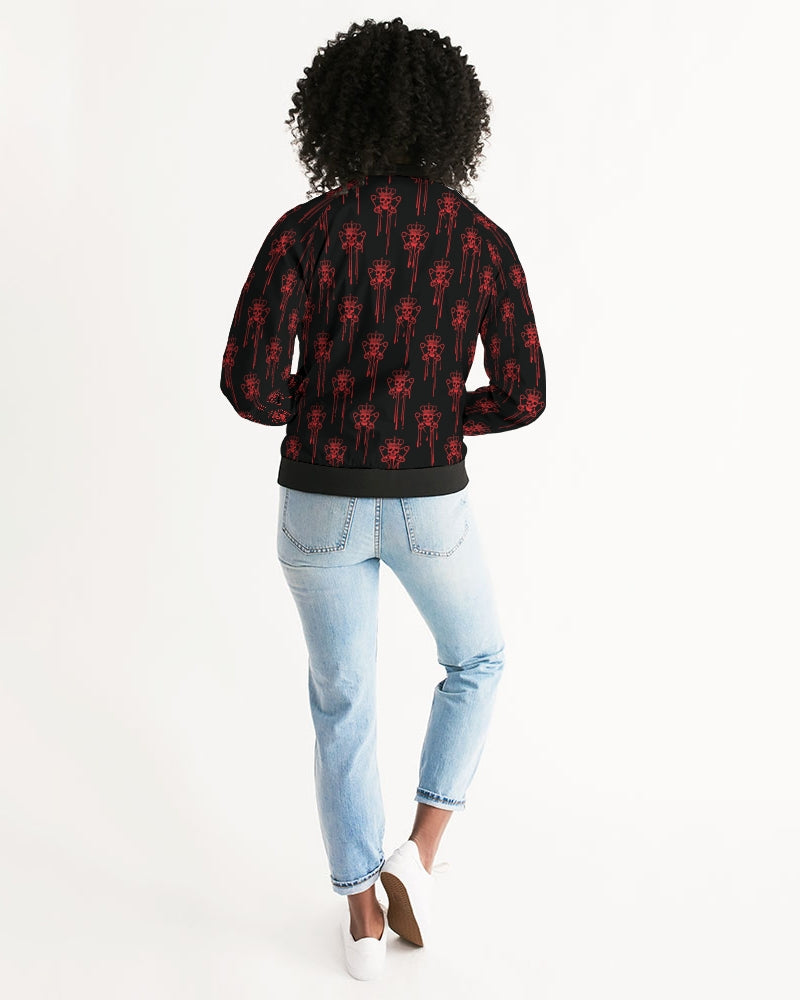 Punk Majesty Red Logo Drip Women's Bomber Jacket - Punk Majesty Streetwear