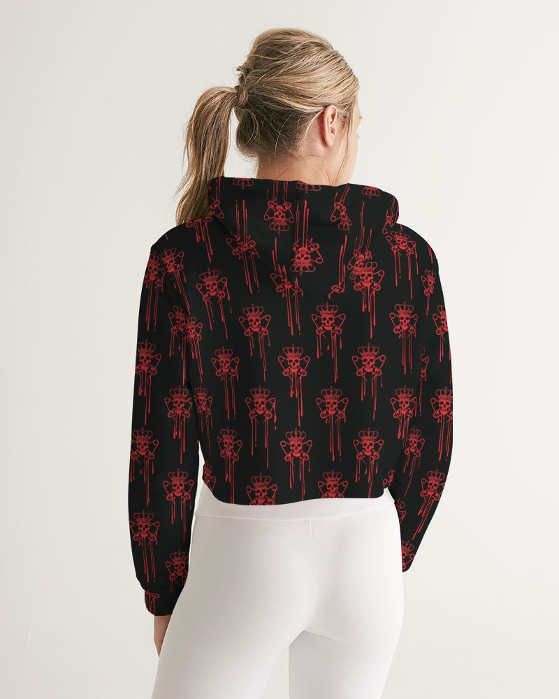Punk Majesty Red Logo Drip Women's Cropped Hoodie - Punk Majesty Streetwear