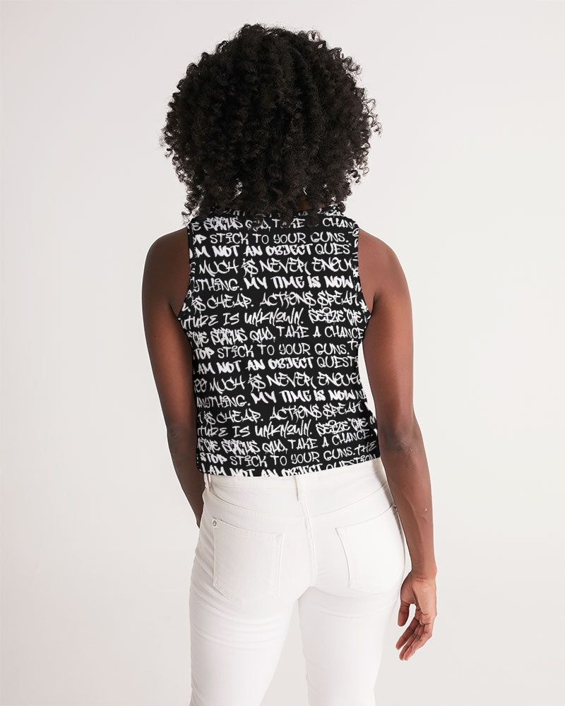 Empowering Graffiti Women's Cropped Tank - Punk Majesty Streetwear