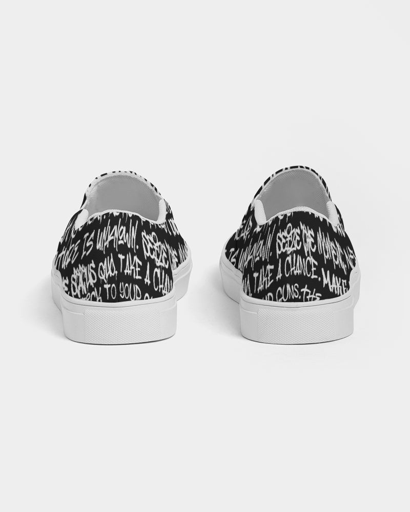 Empowering Graffiti Men's Slip-On Canvas Shoe - Punk Majesty Streetwear