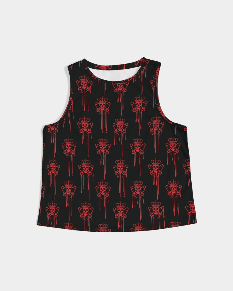Punk Majesty Red Logo Drip Women's Cropped Tank - Punk Majesty Streetwear