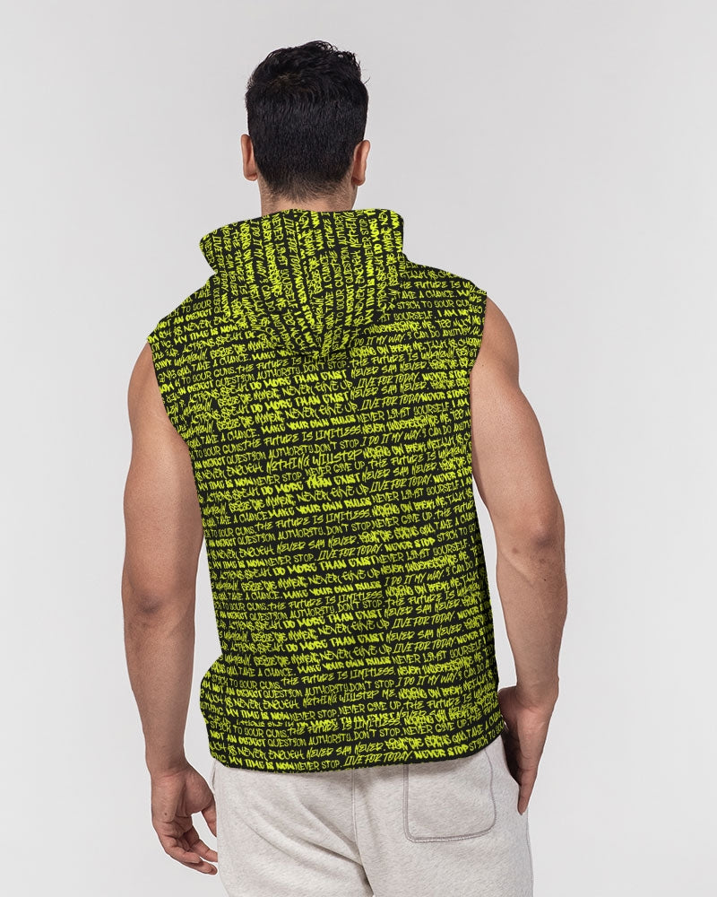 Black & Neon Graffiti Men's Sleeveless Hoodie