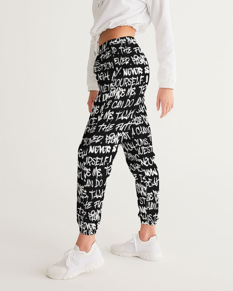 Womens Joggers, Black and white graffiti