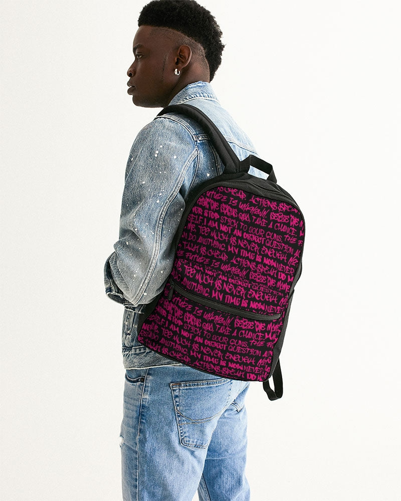 Empowering Pink Graffiti Small Canvas Backpack - Punk Majesty Streetwear