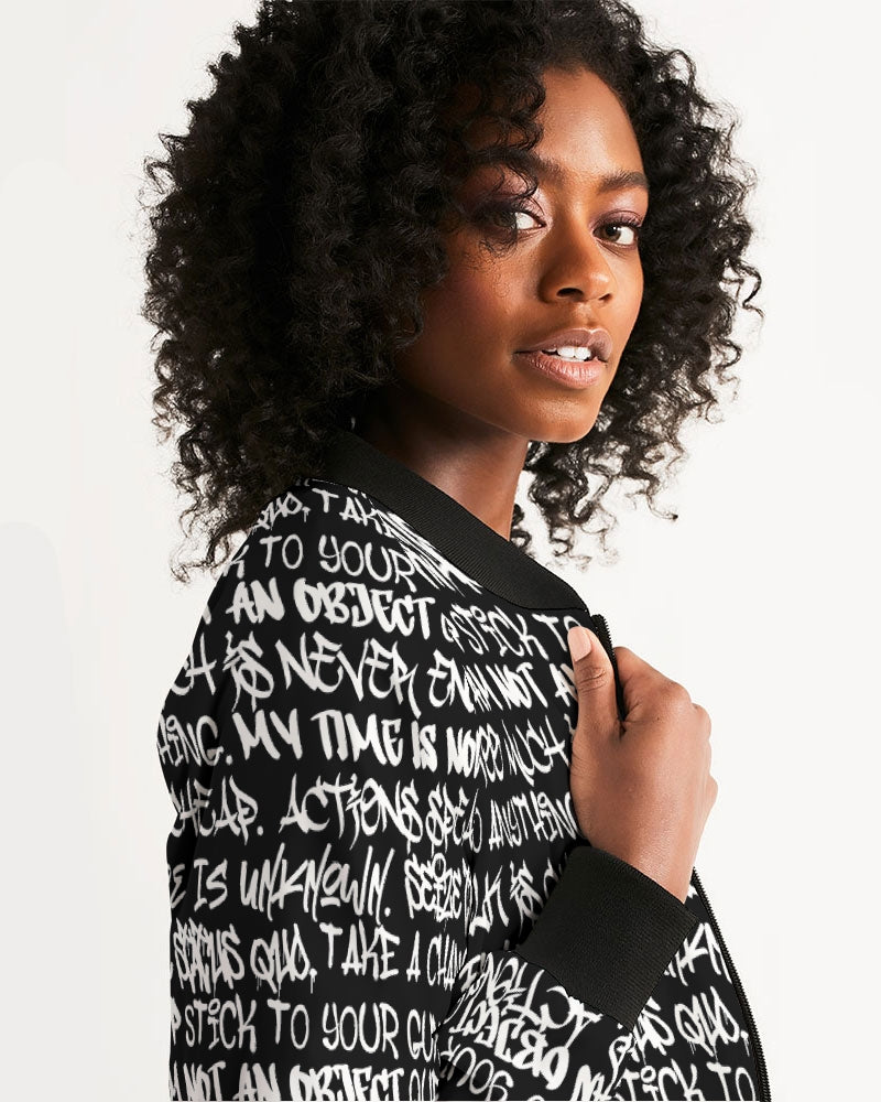 Womens Graffiti Bomber Jacket