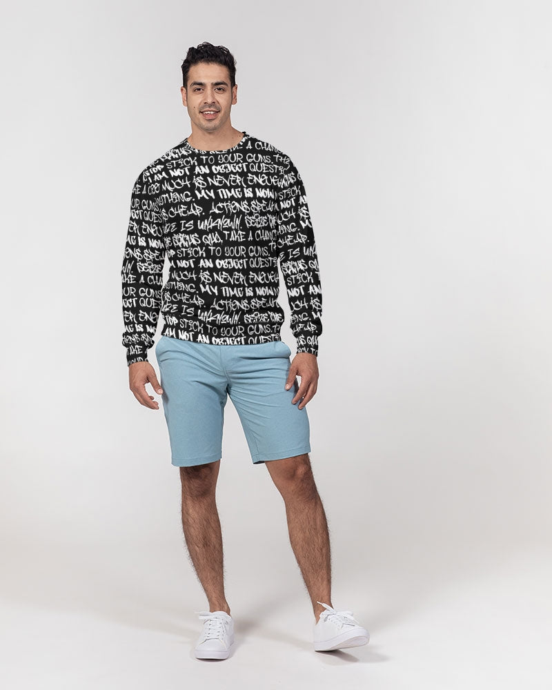 Empowering Graffiti Men's Classic French Terry Crewneck Pullover - Punk Majesty Streetwear