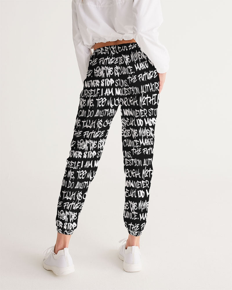 Womens Joggers, Black and white graffiti