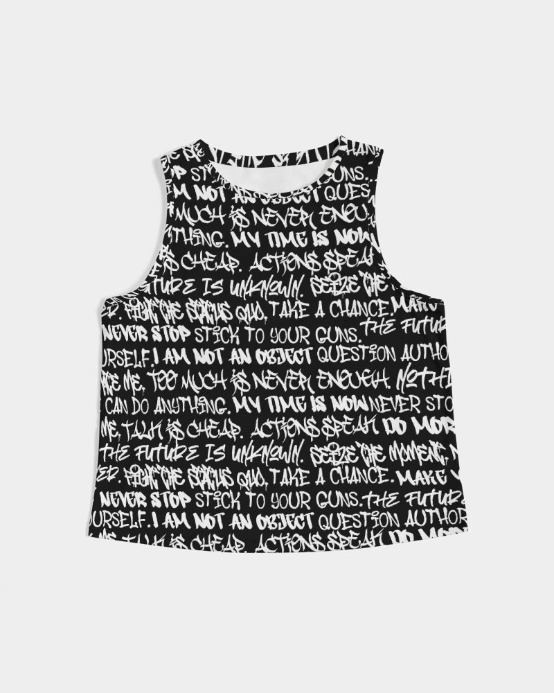 Empowering Graffiti Women's Cropped Tank - Punk Majesty Streetwear