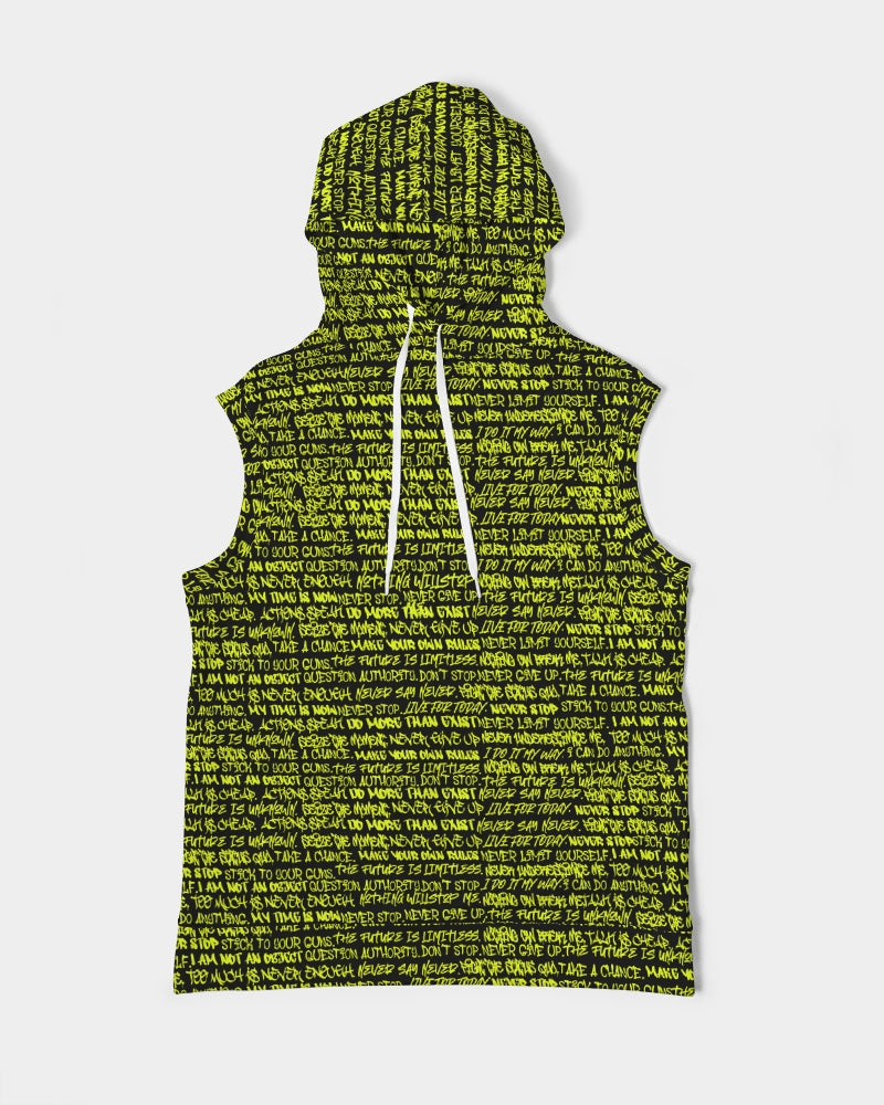 Black Neon Graffiti Men s Sleeveless Hoodie