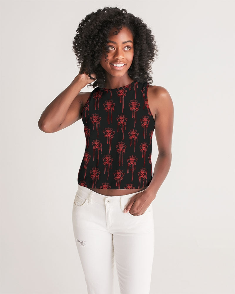 Punk Majesty Red Logo Drip Women's Cropped Tank - Punk Majesty Streetwear