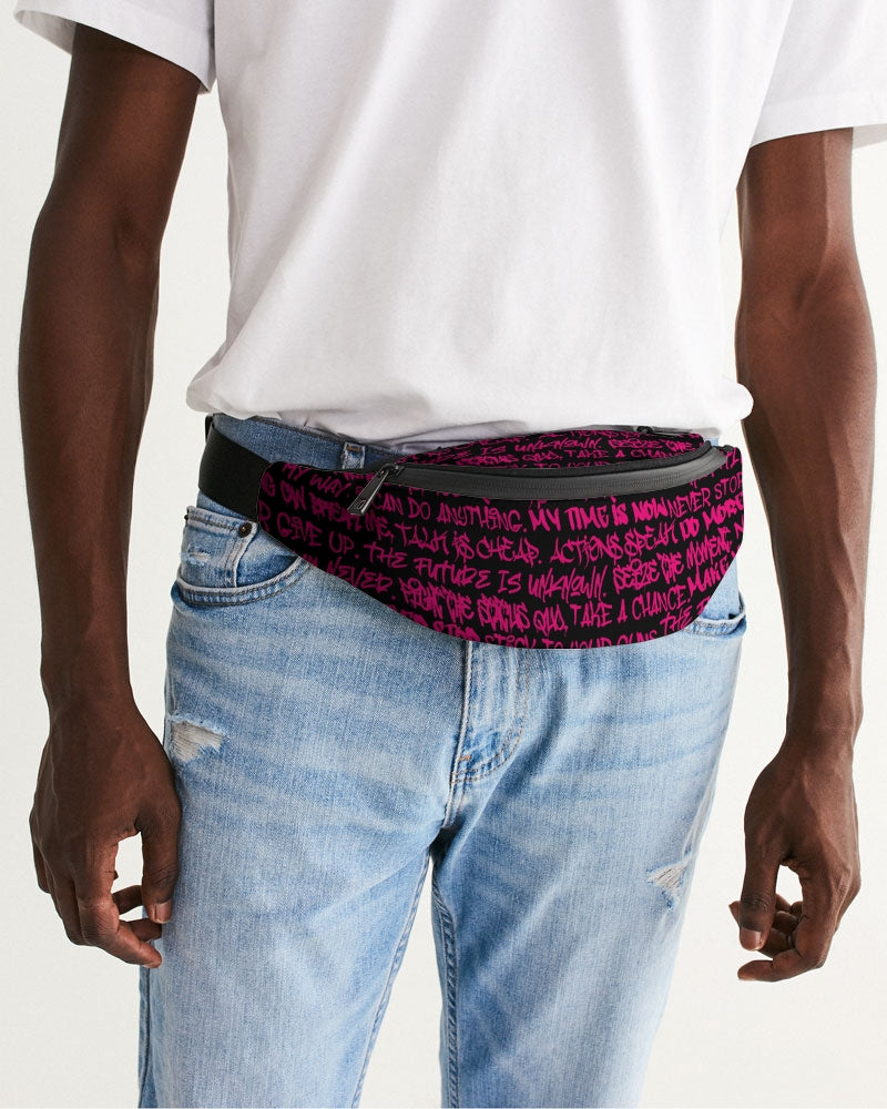 Empowering Pink Graffiti Crossbody Sling Bag - Punk Majesty Streetwear