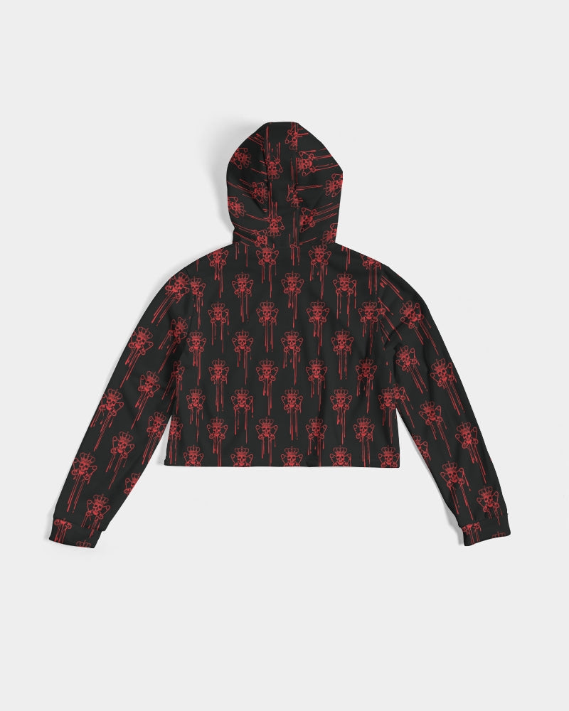 Punk Majesty Red Logo Drip Women's Cropped Hoodie - Punk Majesty Streetwear