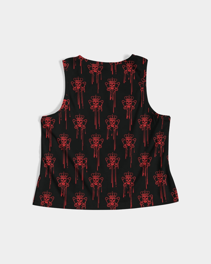 Punk Majesty Red Logo Drip Women's Cropped Tank - Punk Majesty Streetwear