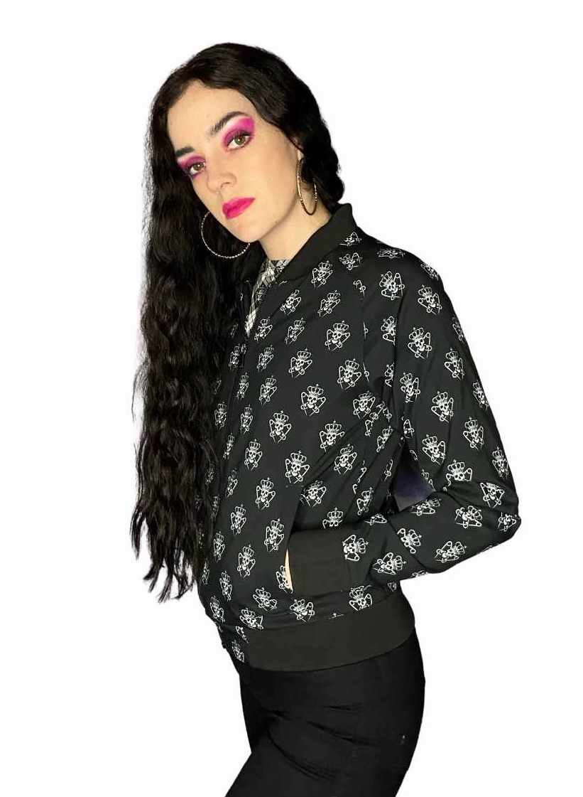 Logo Pattern Bomber Jacket