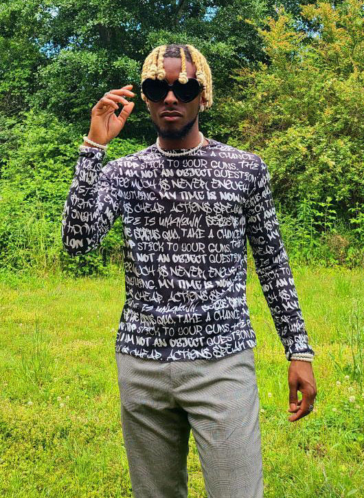Graffiti Mesh Long Sleeve Top, Black & White - Punk Majesty Streetwear
