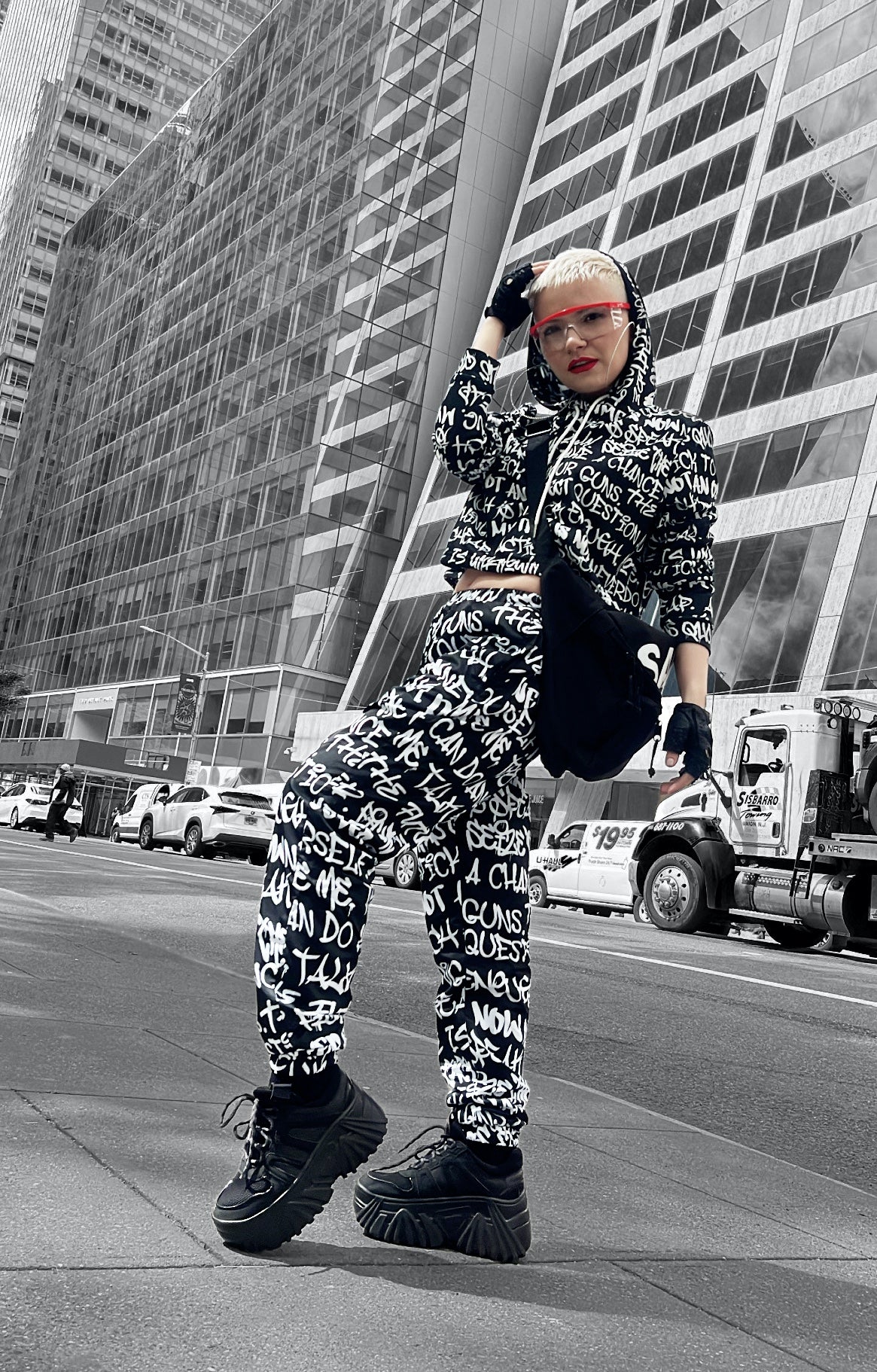 Empowering Graffiti Women's Track Pants - Punk Majesty Streetwear