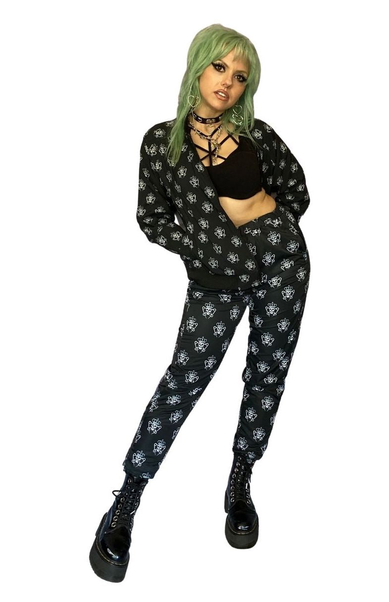 Punk Majesty Logo Pattern Women's Track Pants - Punk Majesty Streetwear