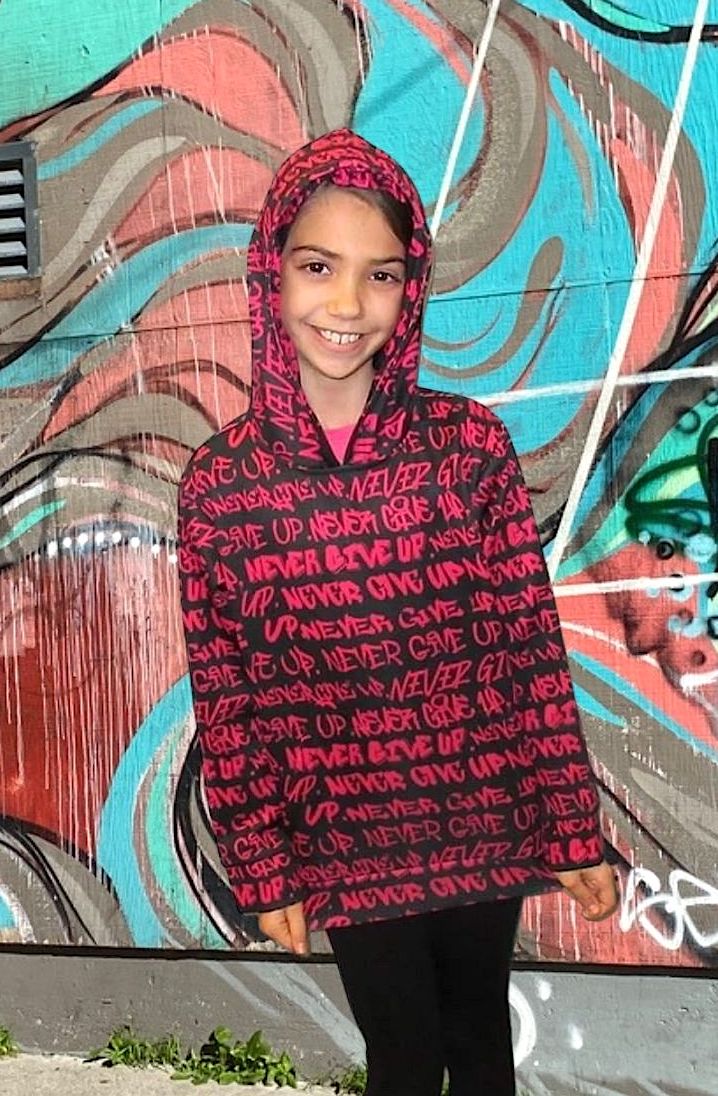 Punk Majesty NEVER GIVE UP Empowering Graffiti Kids Hoodie - Punk Majesty Streetwear