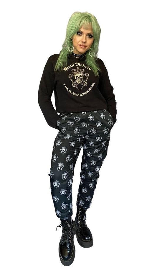 Punk Majesty Logo Pattern Women's Track Pants - Punk Majesty Streetwear