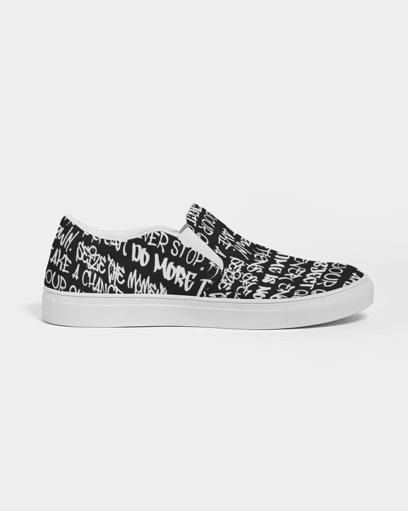 Empowering Graffiti Men's Slip-On Canvas Shoe - Punk Majesty Streetwear