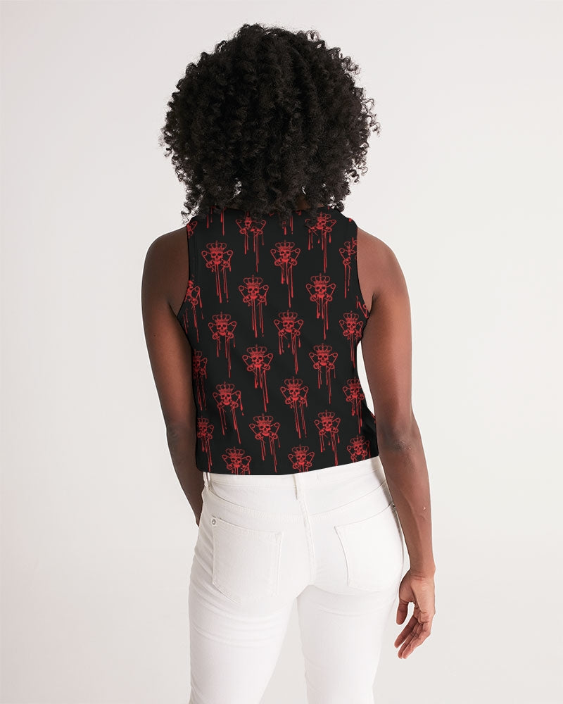 Punk Majesty Red Logo Drip Women's Cropped Tank - Punk Majesty Streetwear