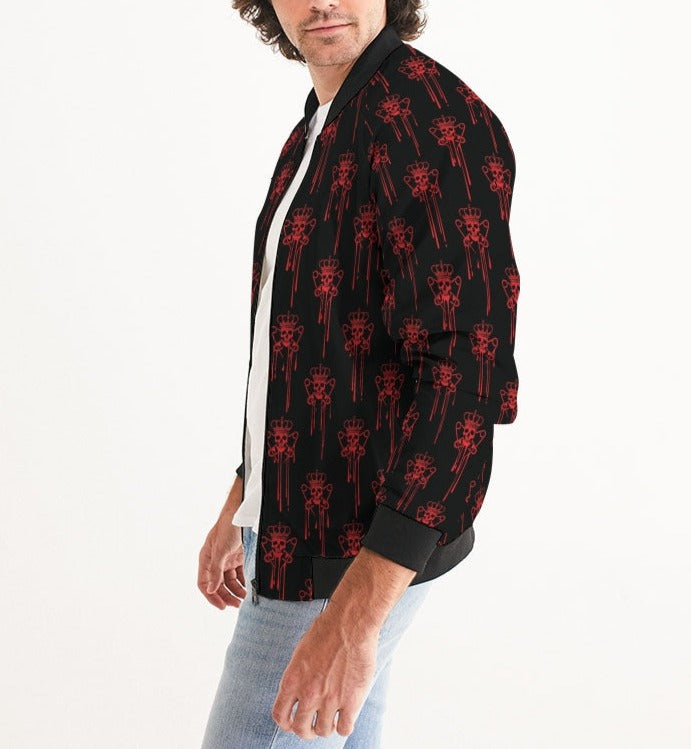 Punk Majesty Red Logo Drip Men's Bomber Jacket - Punk Majesty Streetwear