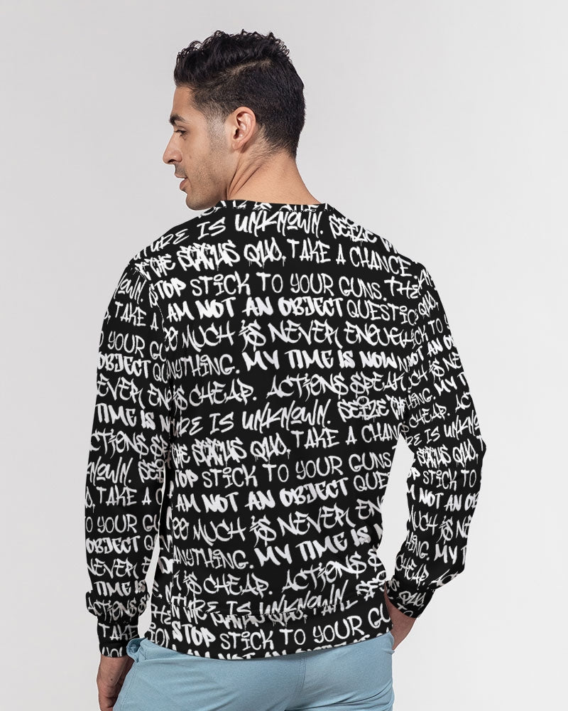 Empowering Graffiti Men's Classic French Terry Crewneck Pullover - Punk Majesty Streetwear
