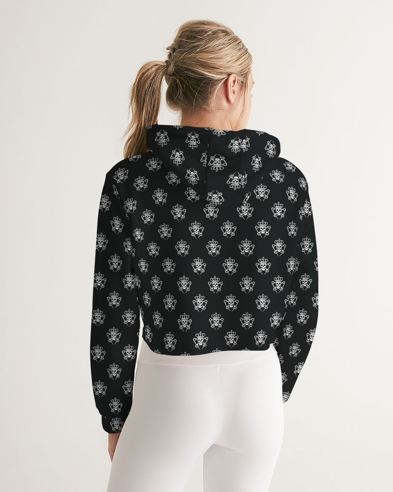 Logo Pattern Crop Hoodie