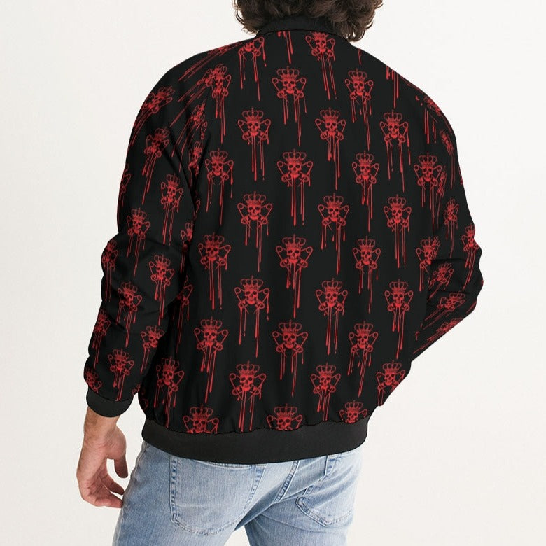 Punk Majesty Red Logo Drip Men's Bomber Jacket - Punk Majesty Streetwear
