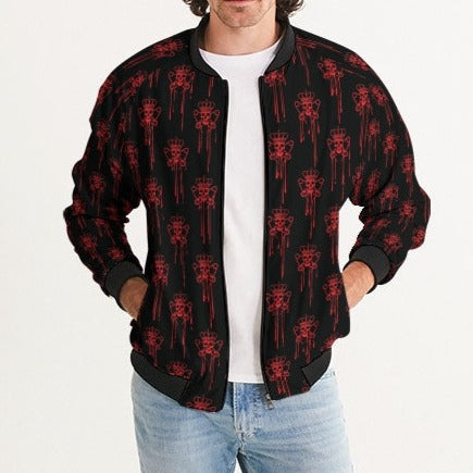 Punk Majesty Red Logo Drip Men's Bomber Jacket - Punk Majesty Streetwear