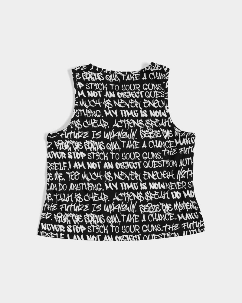 Empowering Graffiti Women's Cropped Tank - Punk Majesty Streetwear