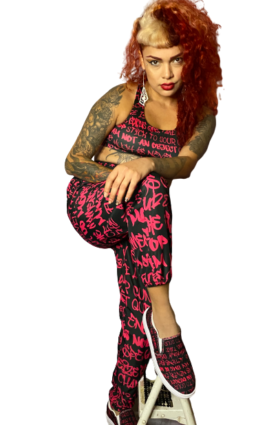 Empowering Pink Graffiti Women's Seamless Sports Bra - Punk Majesty Streetwear