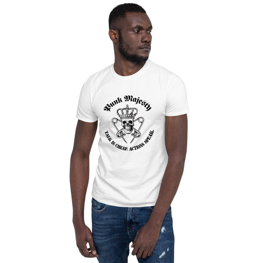 White Unisex T-Shirt, 100% Cotton Punk Majesty Talk is Cheap - Punk Majesty Streetwear