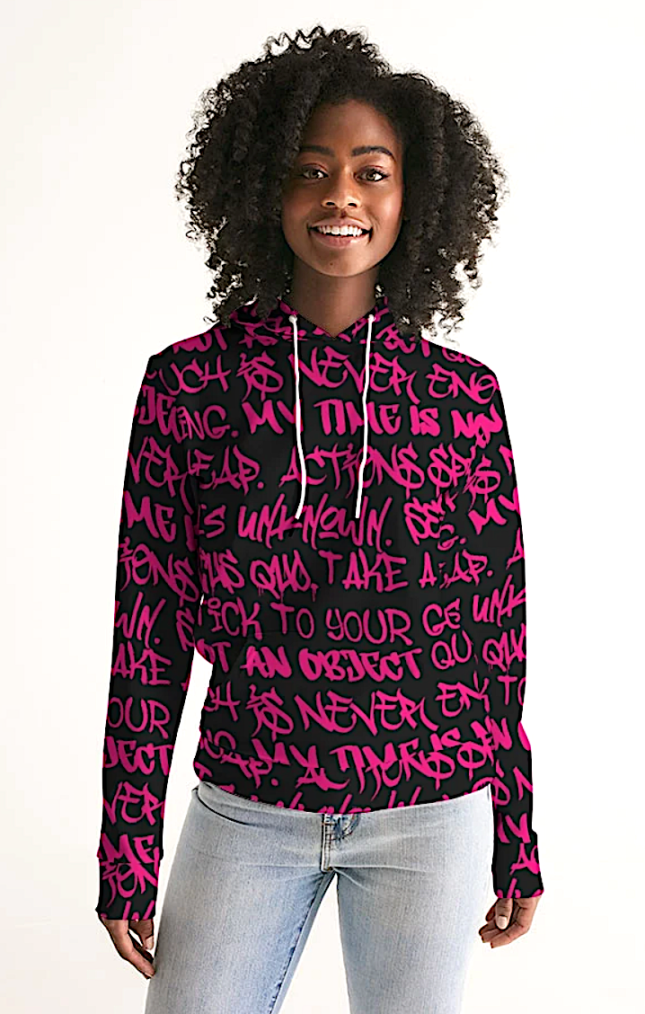 Empowering Pink Graffiti Women's Hoodie - Punk Majesty Streetwear