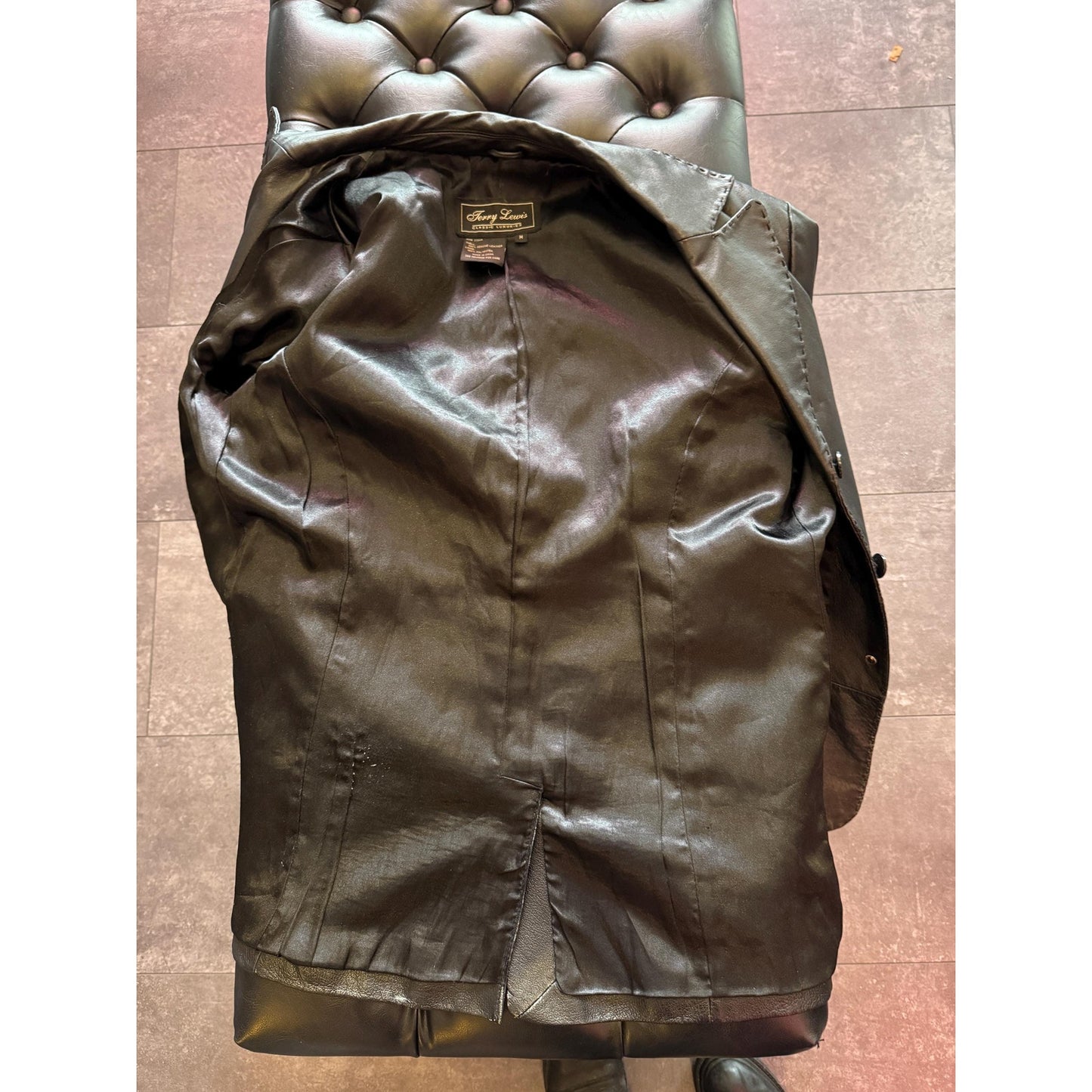 Women's Leather Trench Jacket, Medium