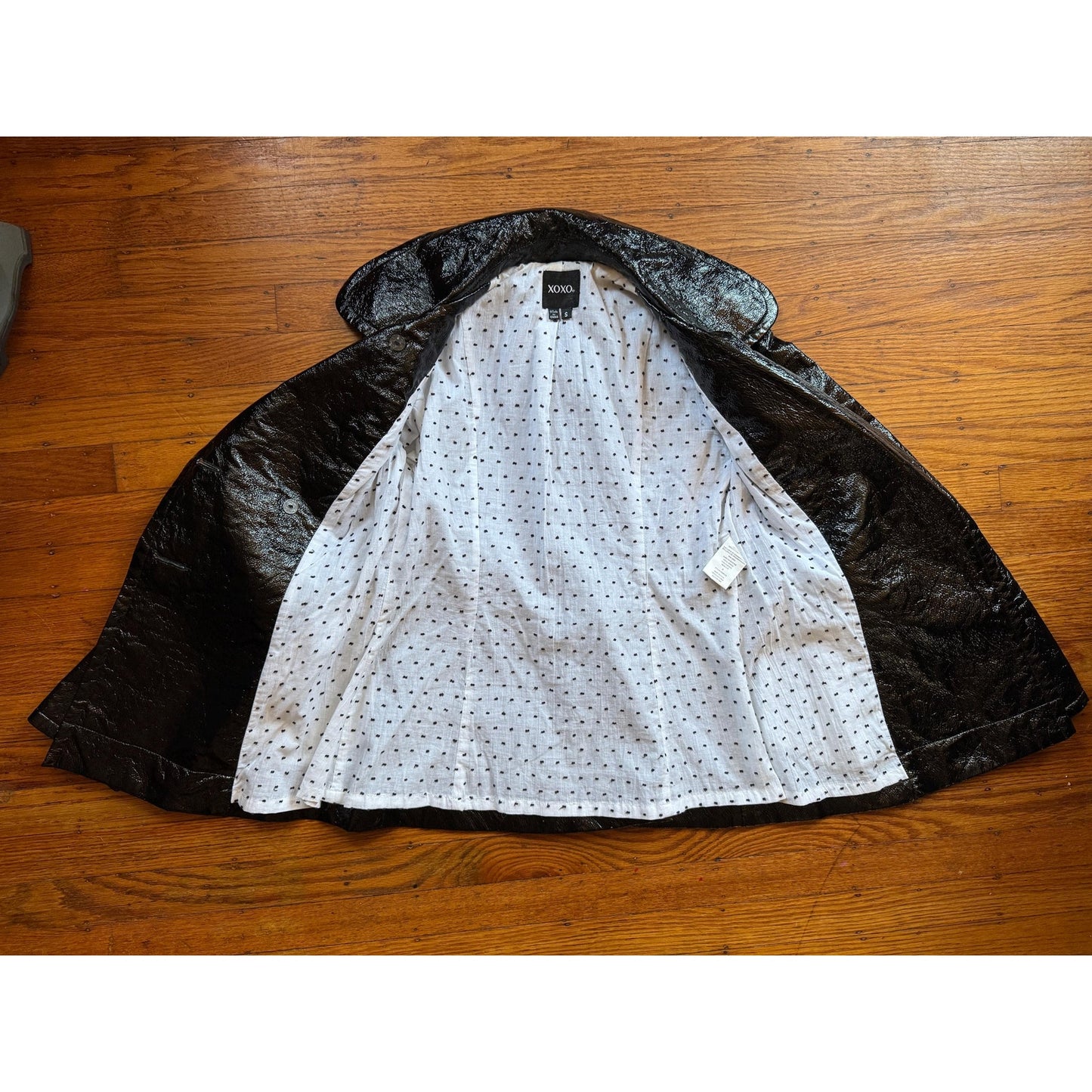 Women's Patent Leather Trench Coat, Small