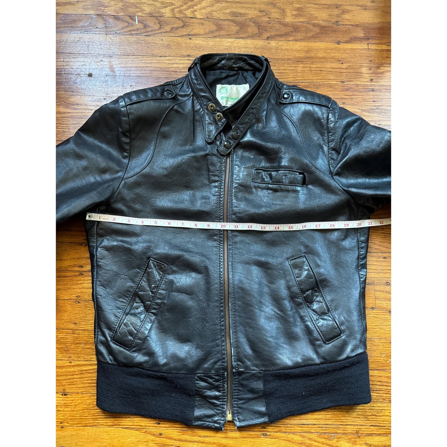 Copied - Men's Vintage Black Leather Bomber Jacket, Medium 40