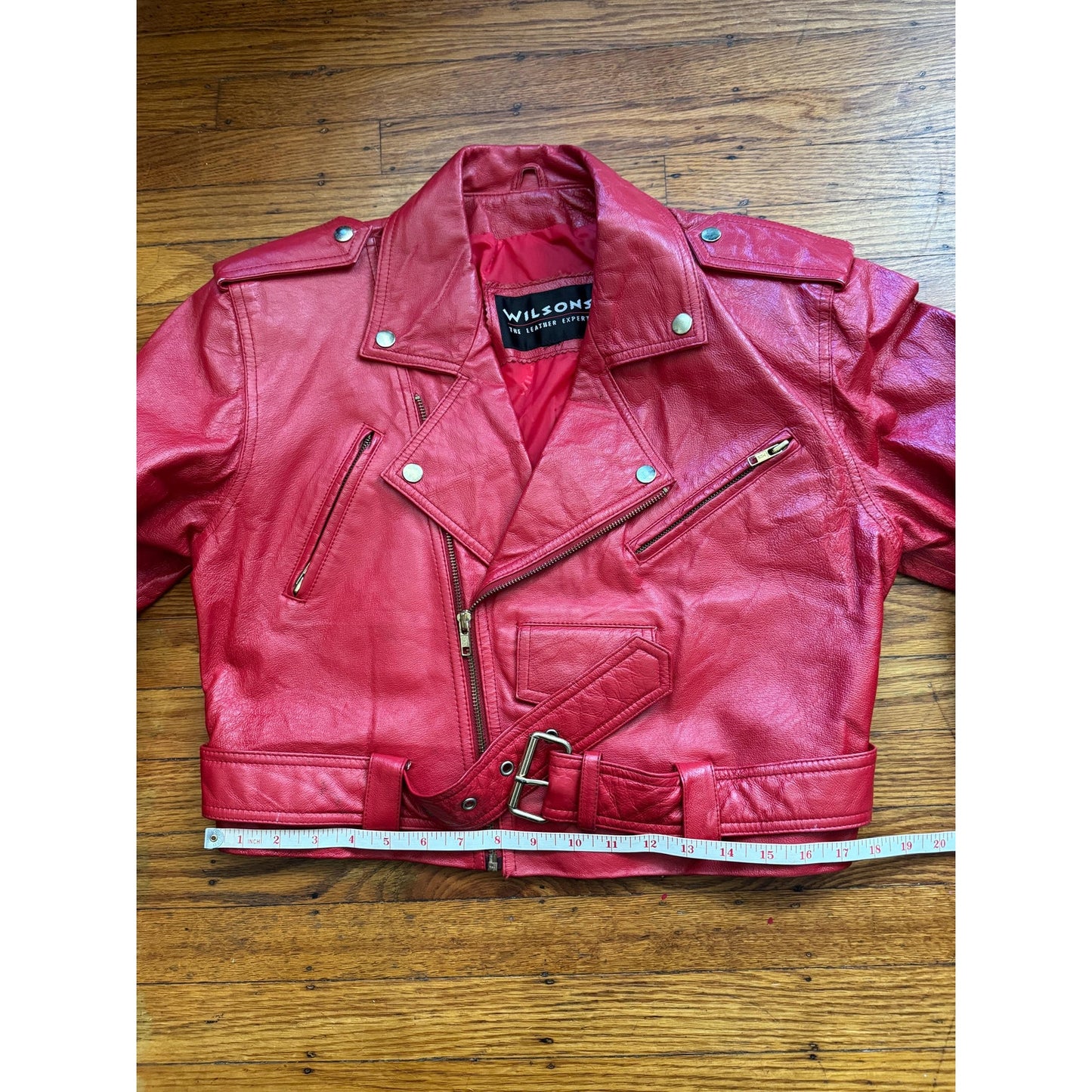Red Leather Women's Jacket, Size L/ XL