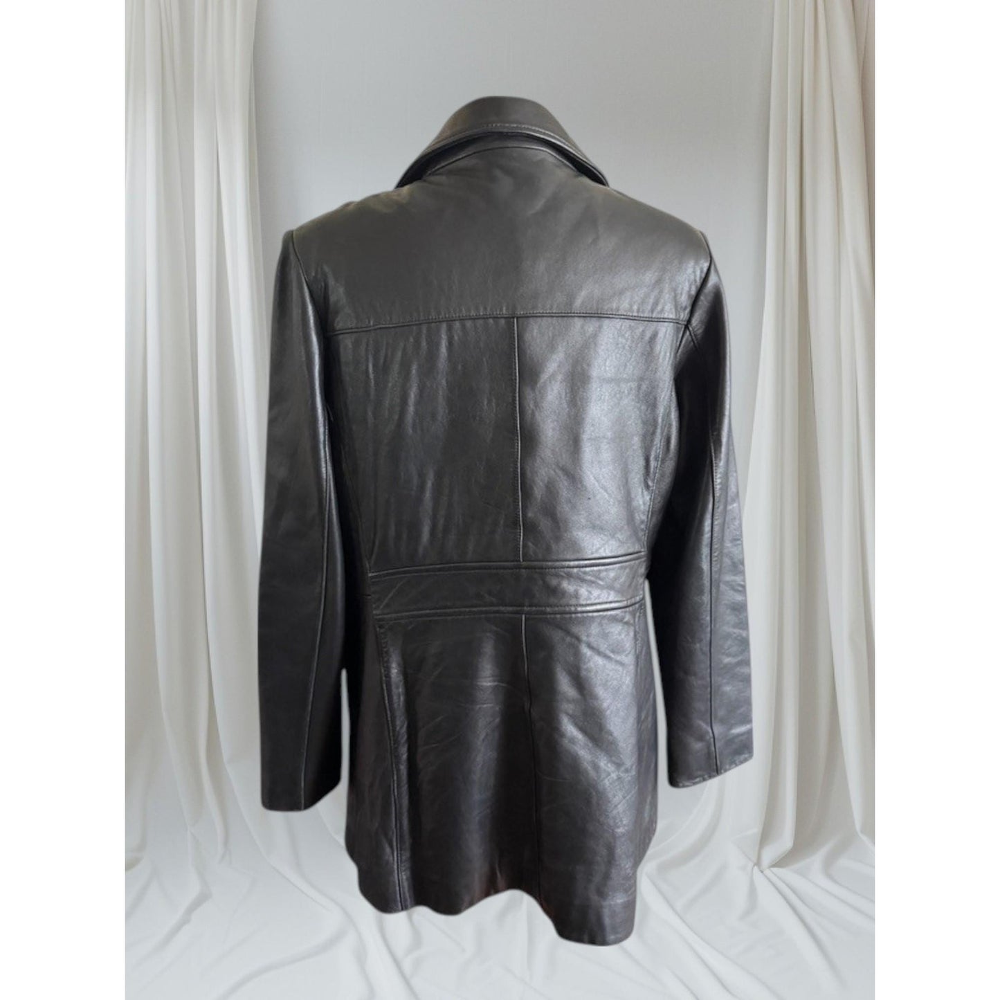 Women's Leather Trench Coat, Large