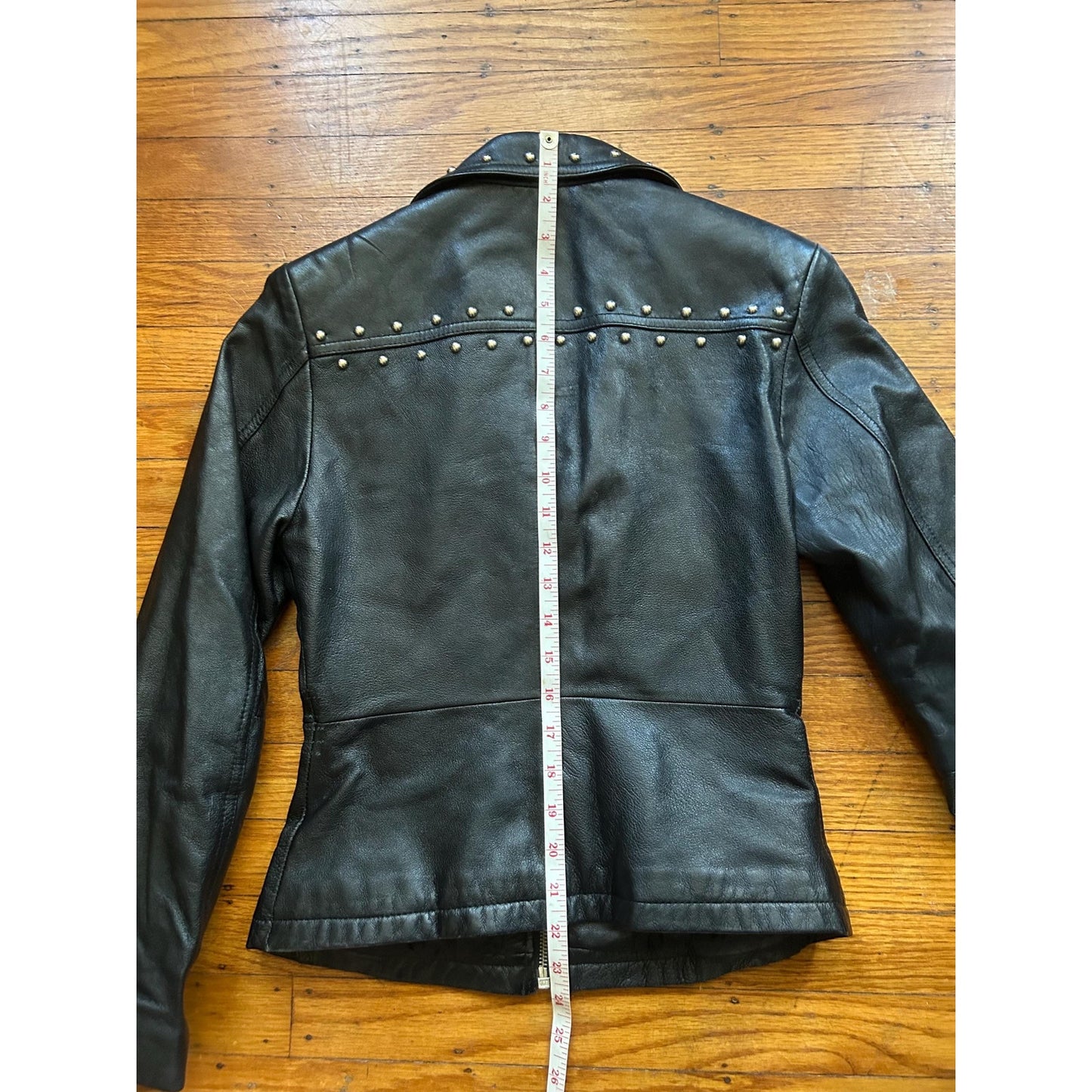 Women's Studded Leather Jacket, XS